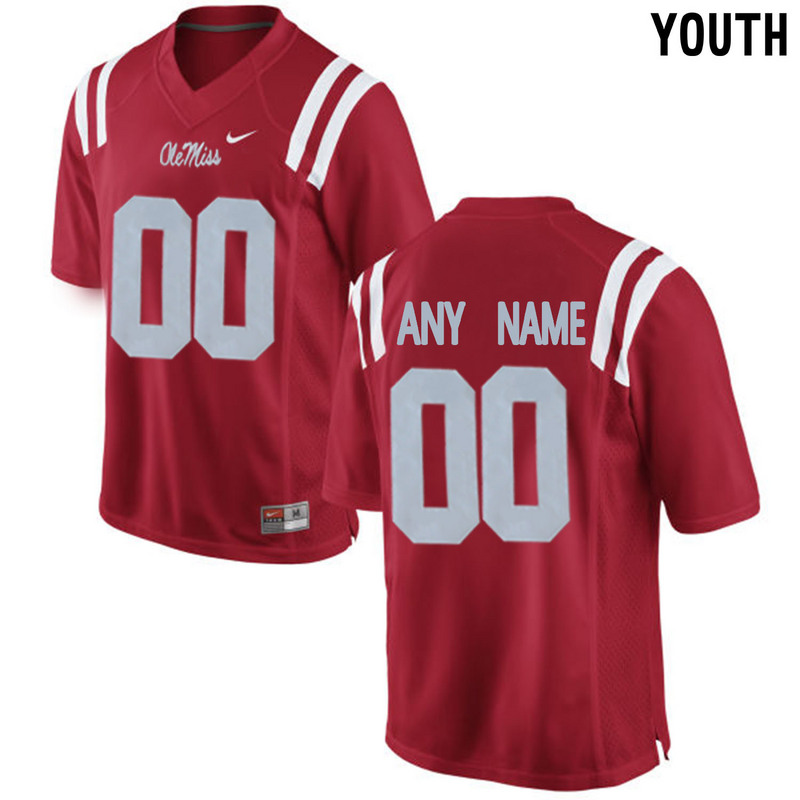 Youth Ole Miss Rebels Customized College Alumni Football Limited Jersey  Red->->Custom Jersey